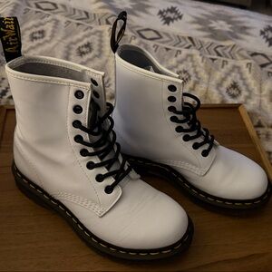Dr. Martens White Boots with Black Accents